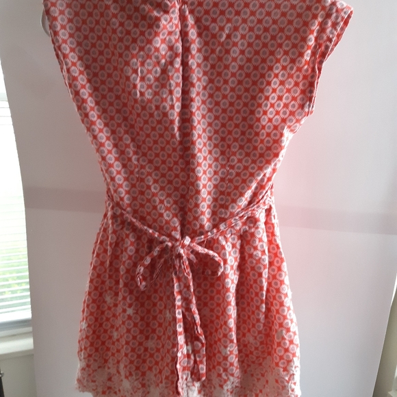 Forever 21 cotton surplice top w/tie-back and eyelets SZ S - Picture 4 of 6